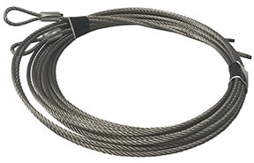 525-63150 (1/8" 7x7 x 12'6" Stainless Steel Extension Cable Set with Plain Loop; 7' Doors)