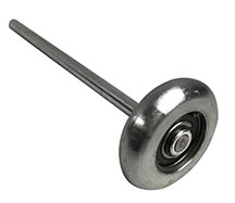 300-25110 (3" Solid 6203 Sealed Precision Bearing Roller x 9" Stem for Wind Load Applications; 200 lb load; 150,000 12' door cycles)