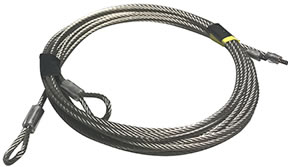 525-66102 (1/8" 7x19 x 8'6" Stainless Steel Torsion Cable Set with Plain Loop; 7' Doors)